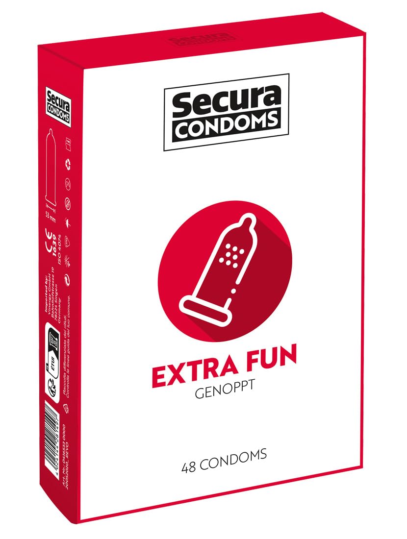 Secura Extra Fun 48Pcs Box Condoms Transparent 18 cm