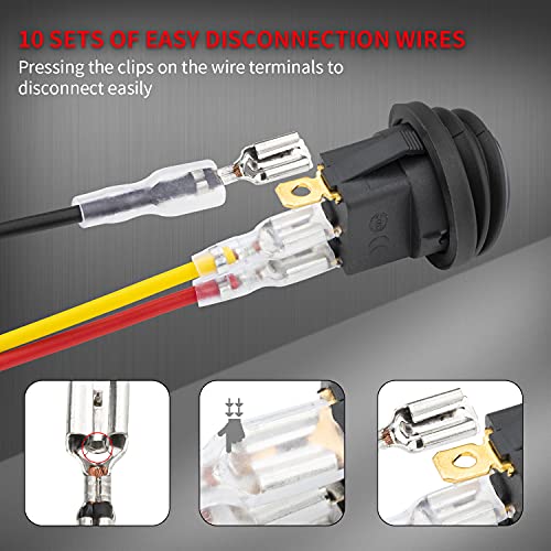 Daiertek Red Led 12 Volt Rocker Switch Waterproof Round Rocker Toggle Switch 12V Lighted On Off 3 Pin Spst For Car Automotive Marine Boat -10Pack #TOP4