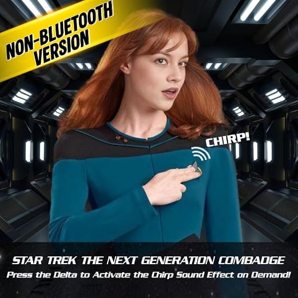 FAMETEK Star Trek The Next Generation Chirping Communicator Badge, TNG ComBadge NON BLUETOOTH Version, Star Trek Memorabilia, Gifts and Collectibles by FAMETEK - Image 2