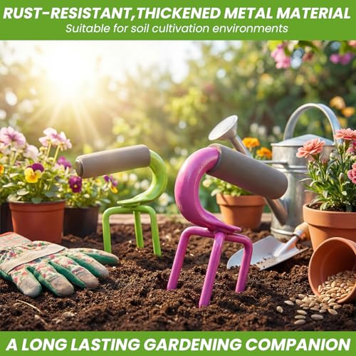 Set 2 Pack Cultivador de Suelo Manual de Acero para Jardín miniatura 5
