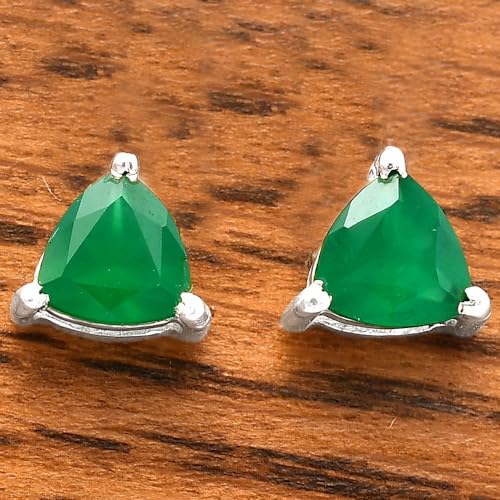 Natural Multi Stones Trillion Shape 925 Silver Stud Earrings DGE1071 E-10172