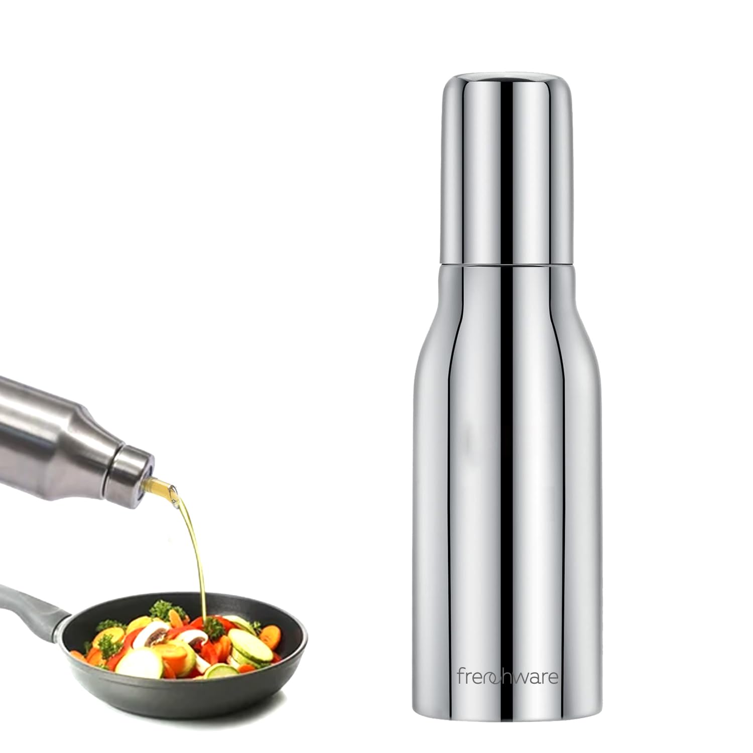 Frenchware Stainless Steel Oil Dispenser Pot with Lid, 700ml Capacity