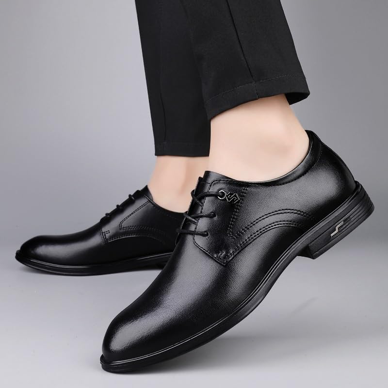 Men's Oxford Dress Shoes Classic Lace-Up Formal Tuxedo Derby Leather Low Heel Business Casual Comfortable Shoes2