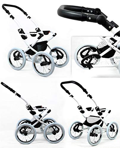 Kinderwagen 3in1 Retro Autostoeltje Buggy Isofix Nostalgica Silver By Saintbaby Black Grey 2in1 zonder autostoel - Afbeelding 6