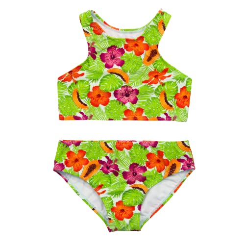 Image of SwimZip Girls' Halter Top and Bikini Bottom 2 Piece Set UPF 50+ Sun Protection