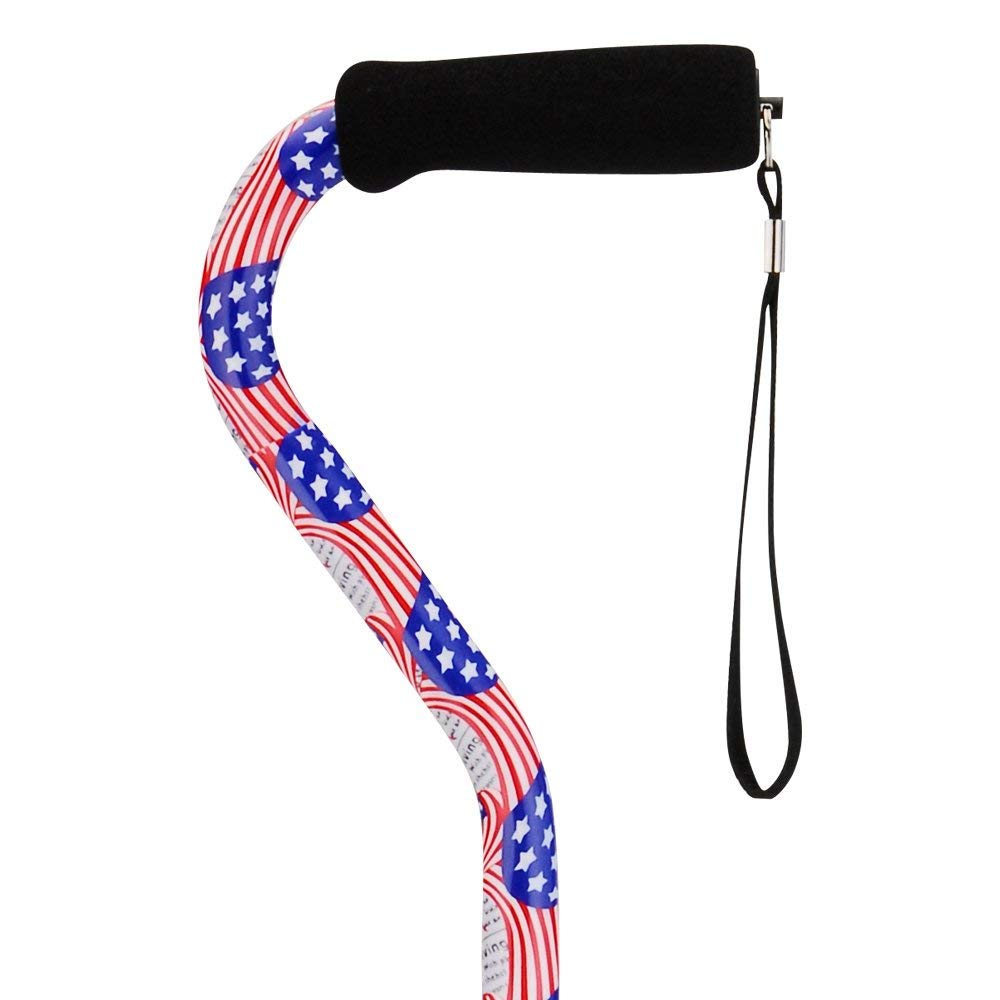 NOVA Medical Products Designer Cane with Offset Handle, Stars and Stripes by NOVA Medical Products