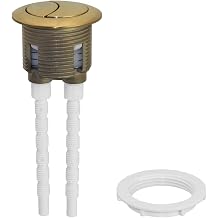 Brushed Brass Toilet Flush Button, Dual Flush Toilet Push Button Fit 38mm Cistern Hole, Effect Universal Toilet Push Button Flush Replacement Gold