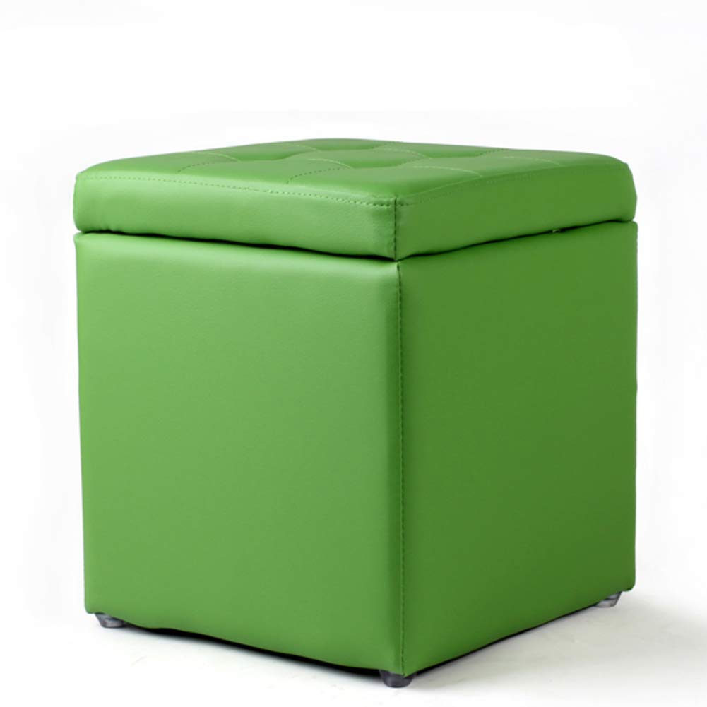 Pouf de rangement Uare vert 30x30x35cm avec couvercle basculant