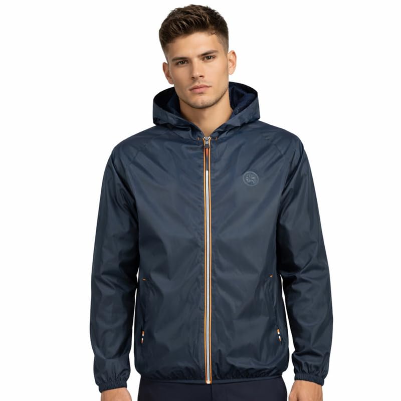 Geographical Norway Boatglobe blouson homme coupe-vent imperméable à capuche fixe – veste légère zippée avec poignets et bas élastiqués, veste...