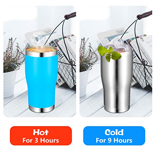 Image of VEGOND 20oz Tumbler Stainless Steel Tumbler Cup with Lid And Straw Vacuum Insulated Double Wall Travel Coffee Mug(Stainless 6 Pack)