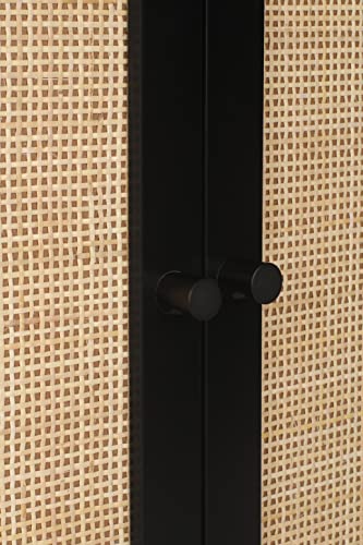 ORRD-Sideboard-Buffet-Cabinet-High-Kitchen-Storage-Cabinet-with-Rattan-Doors-and-Adjustable-Shelves-Accent-Home-Furniture-for-Living-Room-Bedroom-Black
