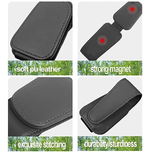CHOSMOYI Magnetic Leather Sunglass Holder for Car, Sunglasses Clip for Car Visor, Auto Interior Accessories Universal for Different Size Eyeglasses - Image 5