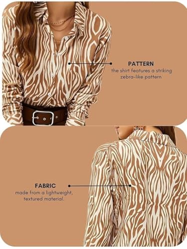 Image of Leriya Fashion Shirt for Women S-3XL | Abstract Printed Crepe Full Sleeve Shirt Collared Silhouette | Office Wear Tops for Women, Western Shirt for Women & Stylish Tops for Women Smart-Casual Styling