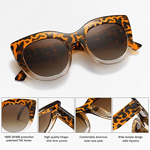 SUNGAIT Oversized Vintage Polarized Cat Eye Sunglasses for Women Trendy Sung lasses Ladies Sunnies4