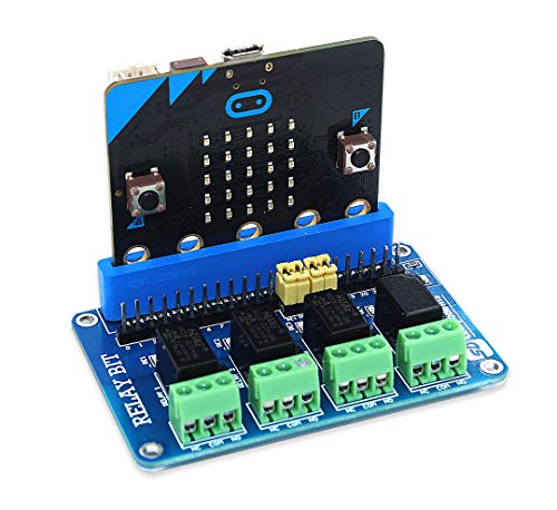 sb components Relay Bit 3V 4 Channel Relay Shield for Micro:bit, Relay HAT Expansion Relay Board for Micro:bit | Micro Bit Power Relay Module
