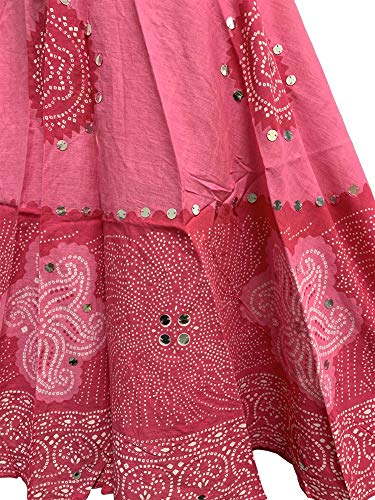 Yoga Trendz Bohemian Gypsy Indian Cotton Jaipur Bandhej Sequined Tie-Dye Mid-Length Skirt3