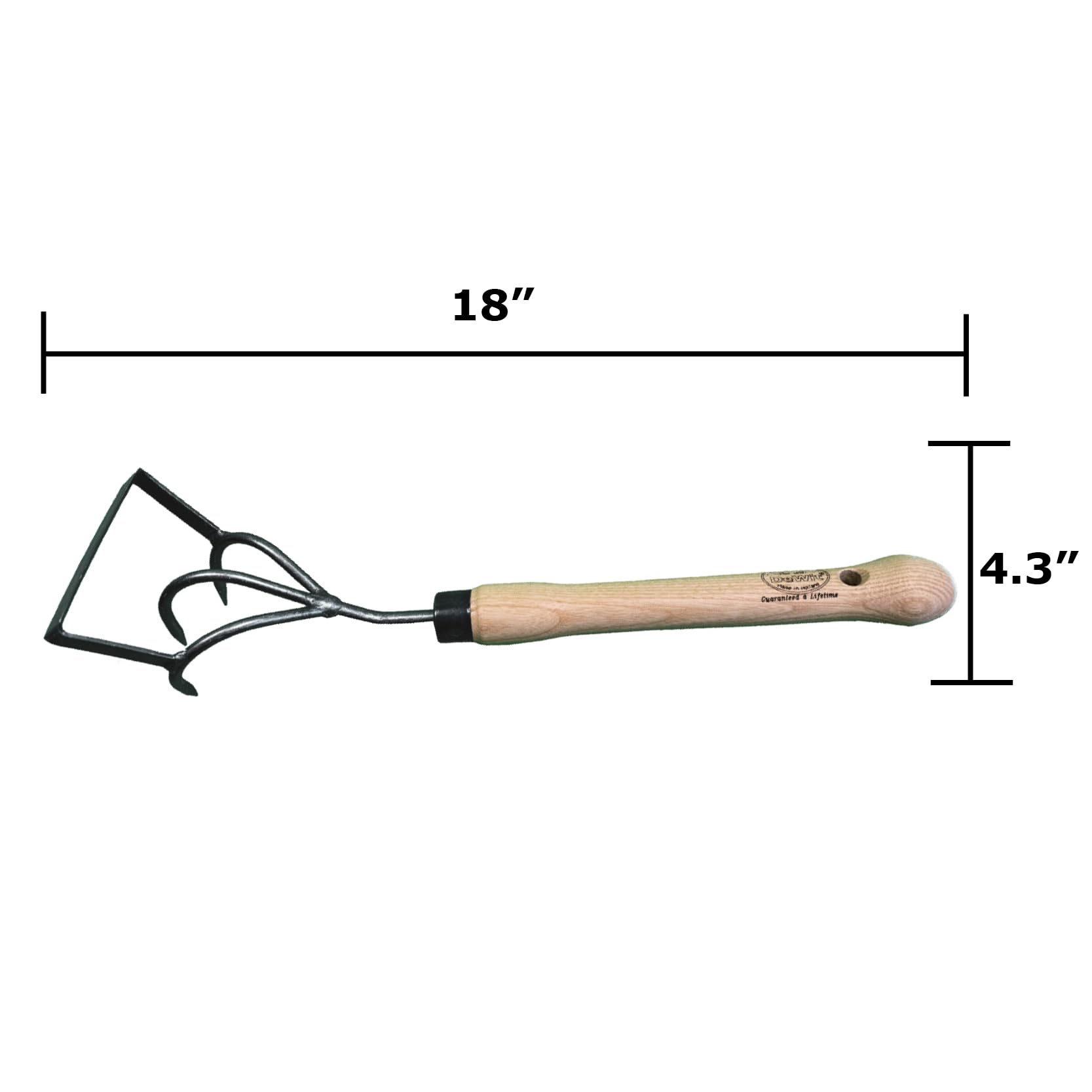 Cultivator & Stirrup Hoe Combination – 18” Extended Handle Garden Tool for Weeding and Soil Cultivation