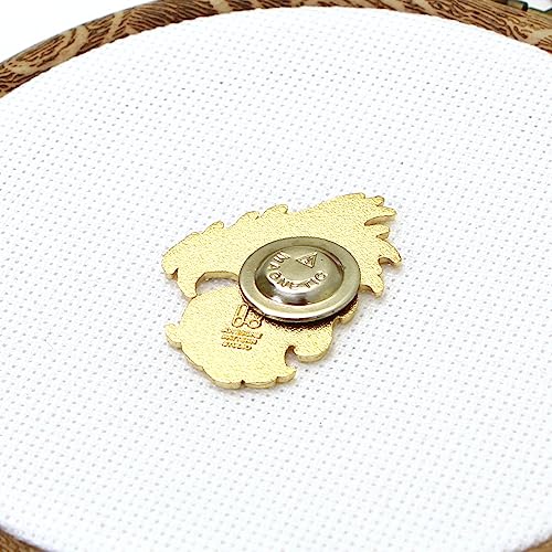 Image of Awesome Pattern Studio Needle Minder Set - Mandala Dragon Magnetic Needle Minder + 2 Needle Threaders. Enamel Pin for Cross Stitch, Embroidery and Craft