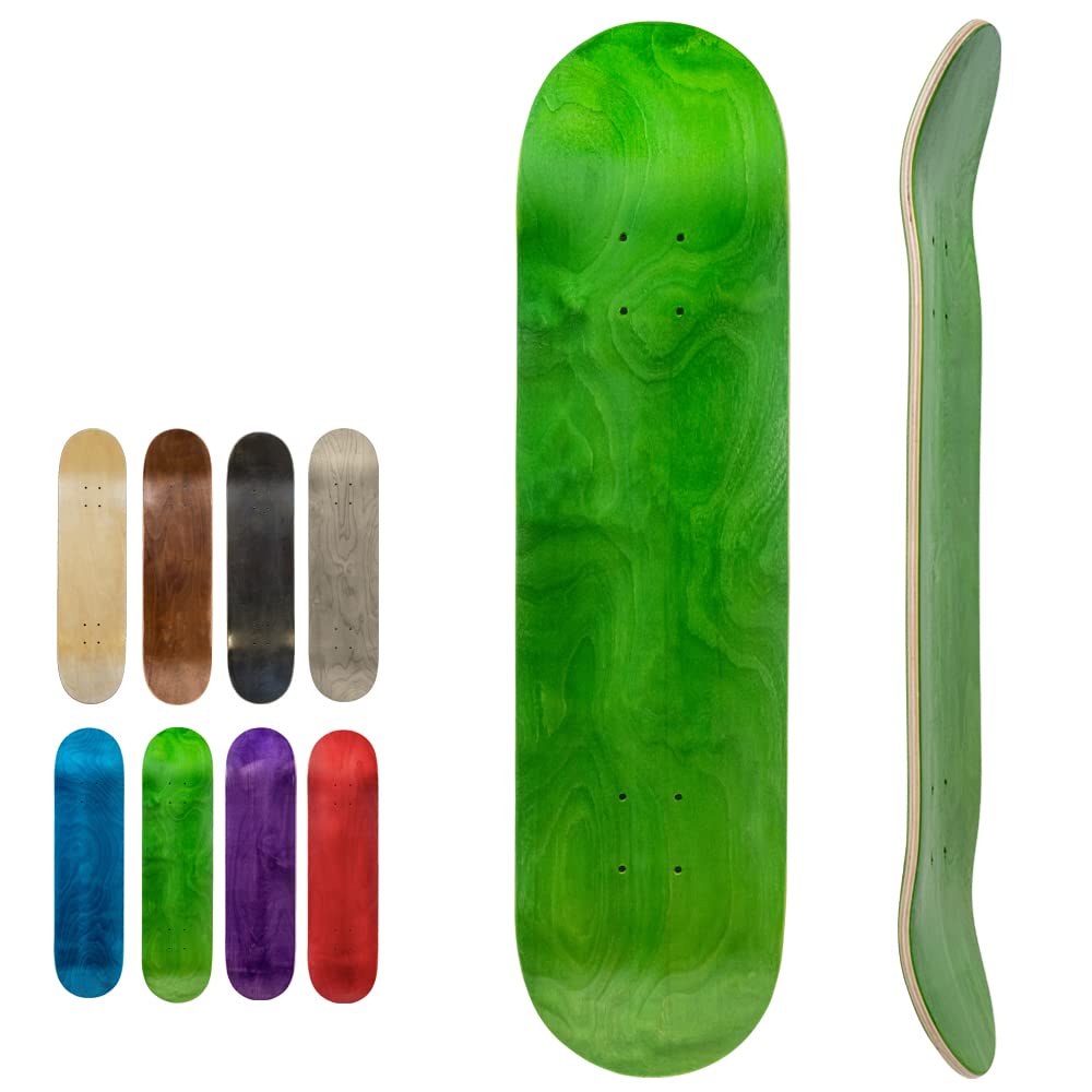 5枚セット売り！ 板 スケートボード 8インチ ブランクデッキ 部品 緑 Amazon | 全8カラー 5枚セット スケートボード ブランクデッキ 8インチ