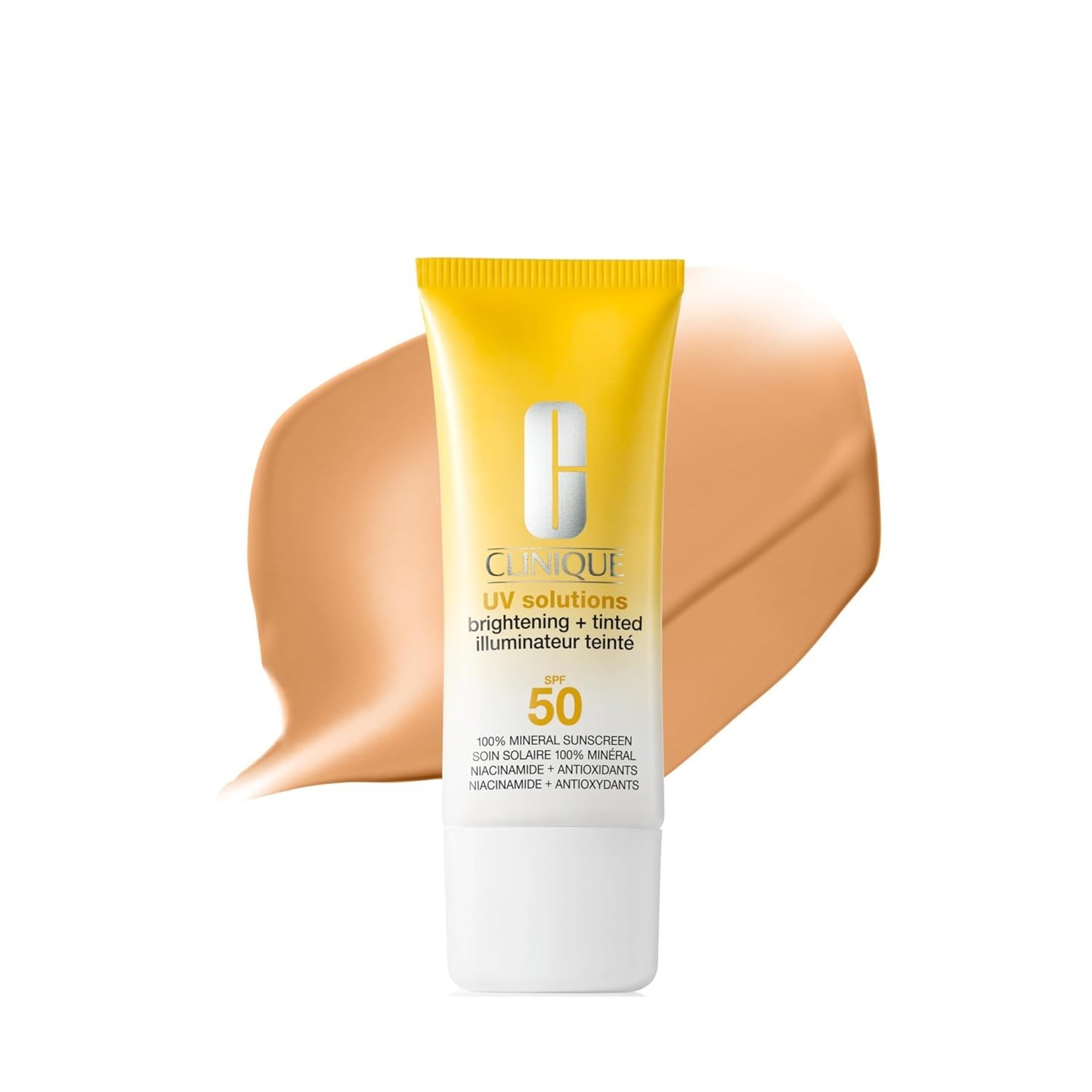 Clinique UV Solutions rozjaśniający + przyciemniany krem przeciwsłoneczny do twarzy SPF 50 | mineralny krem przeciwsłoneczny z niacynamidem i tlenkiem cynku, 40 ml