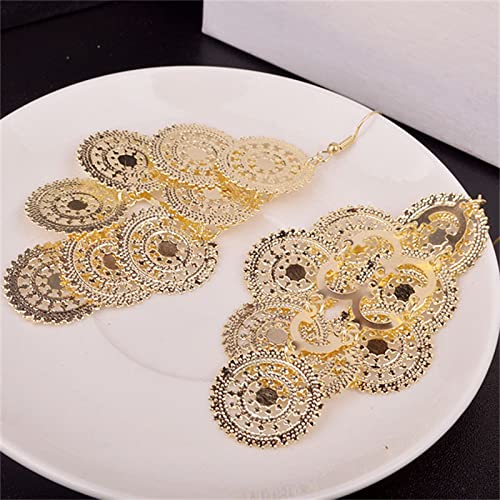 MALOYANVE Multilayered Steampunk Gear Earrings for Women Personalized Vintage Bohemian Gold Plated Gear Dangle Drop Exaggerated Car Power Tools Pendant Earrings Jewelry Gifts2