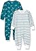Hanes unisex baby Ultimate Flexy 2 Pack Sleep and Play Suits Layette Set, Green Fun, 0-6 Months US