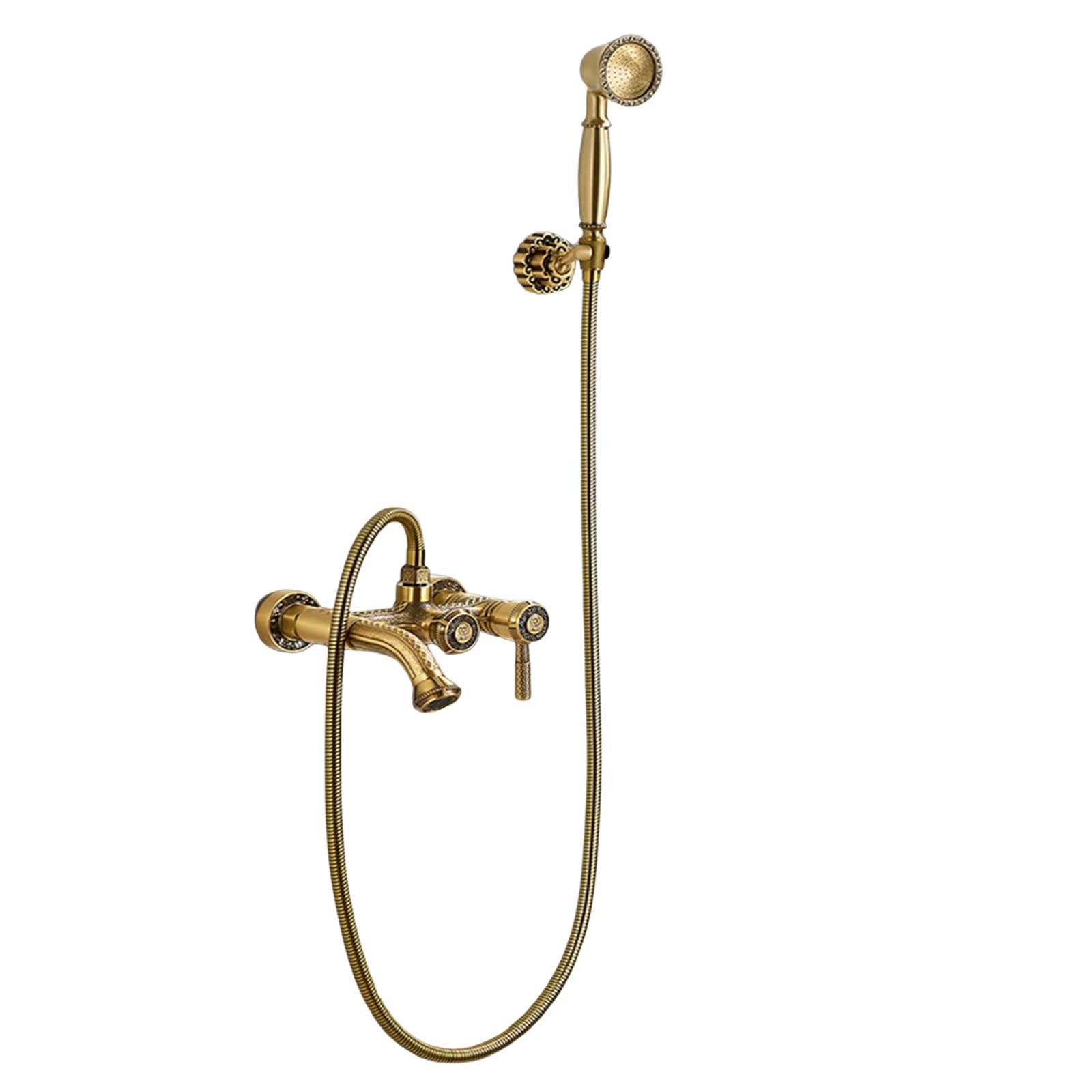 Ensemble de robinet de douche complet avec pommeau de pluie et bec de baignoire murale A