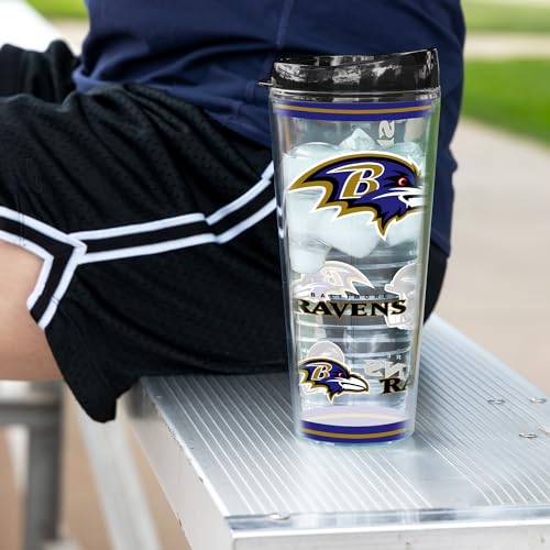 Image of Rico Industries NFL Football Baltimore Ravens Double Wall 20oz Tritan Tumbler