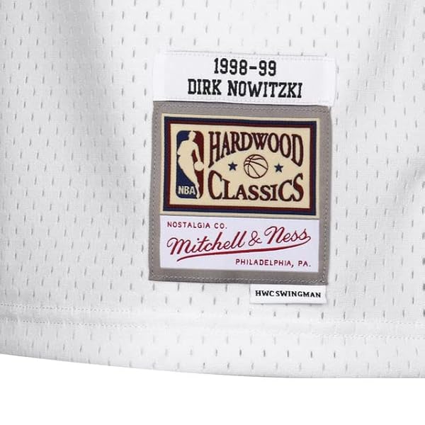 Mitchell & Ness Dallas Mavericks 41 Dirk Nowitzki White Replica Swingman Jersey 2.0 HWC Basketball Trikot