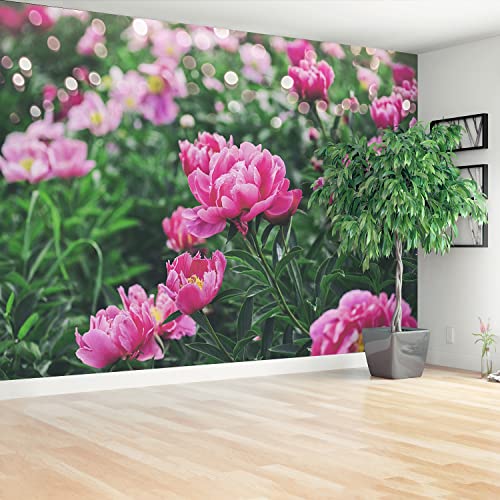 Papier peint auto-adhésif pivoines roses 152x104cm Tulup