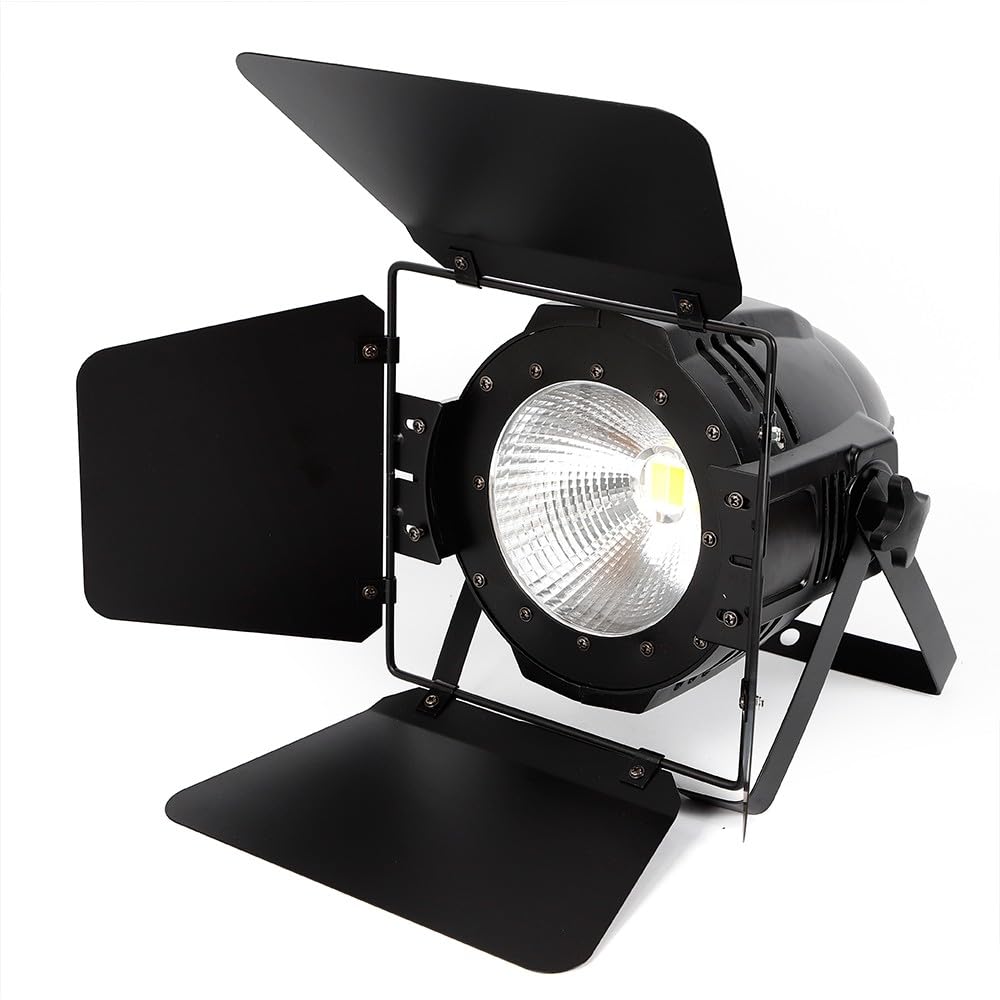 200 W COB LED luz de escenario, par de luces LED para escenarios, luz de escenario, luz blanca fría, DMX512 | 6 CH | 3200 K/6500 K, COB exterior, luz para fiestas, bodas, iglesia, drama