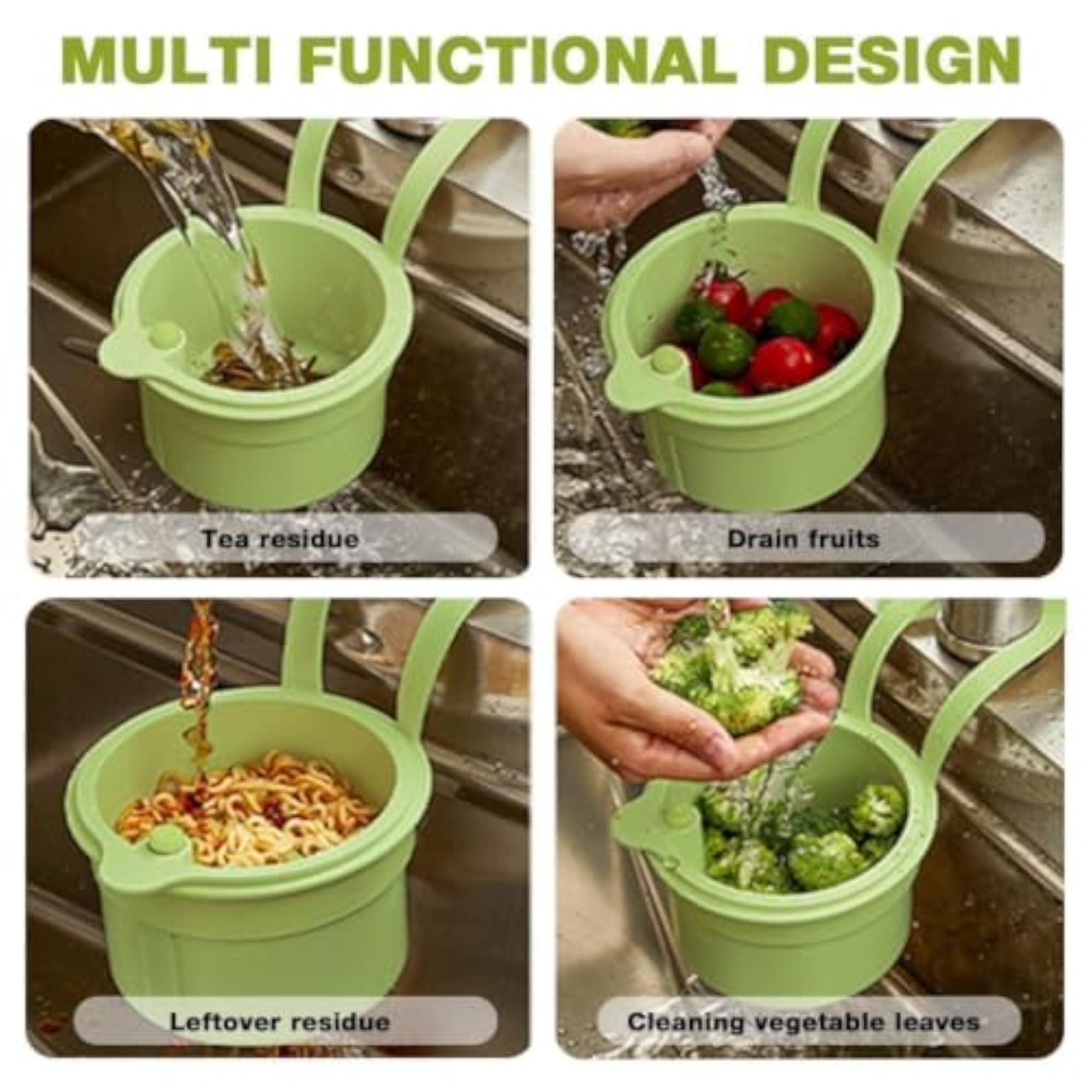 Kitchen Sink Drain Basket with Automatic Dumping
