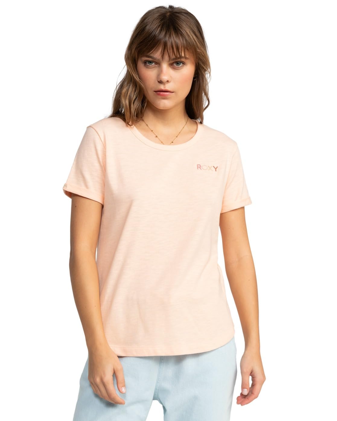 Roxy Short-Sleeved T-Shirt SATURDAZE SS TEE Young Womens Pink XS