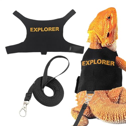 フトアゴヒゲトカゲの服、フトアゴヒゲトカゲのウォーキングハーネス | フトアゴヒゲトカゲの服脱走防止フトアゴヒゲトカゲハーネス | 爬虫類リスのための調節可能な快適なウォーキング ベスト アクセサリー