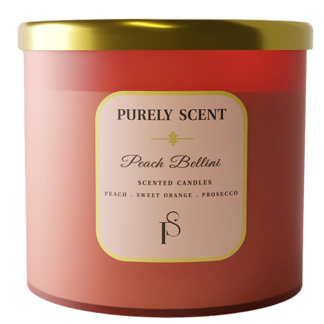 Luxury Soy Wax Scented Candles | Large 400g Peach Bellini 3 Wick Jar Candles | 10% Essential Oils | Long-Lasting Aromatherapy for Bath, Yoga, Sleep, Wedding, Party & Diwali Gift