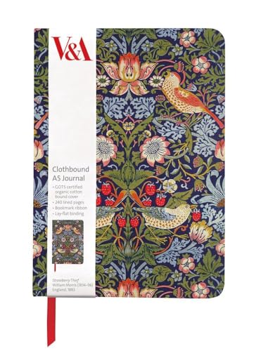 Journal ligné A5 motif Strawberry Thief de William Morris 240 pages - Belle idée cadeau