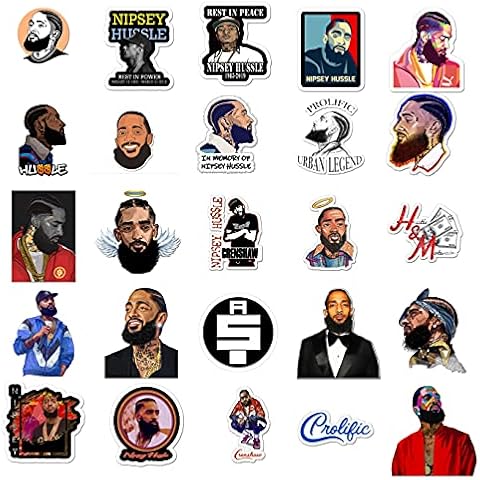 AkinaWay Nipsey Stickers - 25 PCS Vinyl Memorial Decal Photocard Set for Water Bottles, Laptops, Phones Cover