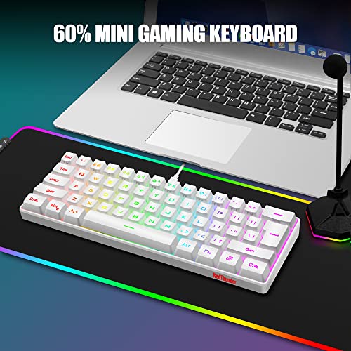 Image of RedThunder 60% Mini Gaming Keyboard and Mouse Combo, Lightweight, Ultra-Compact 61 Keys RGB Backlit,7200 DPI Honeycomb Optical Mouse, Wired Gaming Set for PC MAC PS5 Xbox Gamer(White)