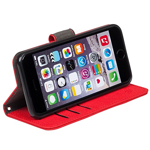 SafeSleeve Anti Radiation RFID iPhone Case: iPhone 8 Plus, iPhone 7 Plus and iPhone 6 Plus ELF & RF Blocking Identity Theft Protection Wallet (Red) - Thumbnail 6