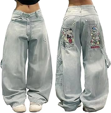 baggy jeans with embroidery