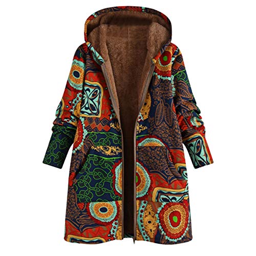 Damen Winter Mantel Große Größe Warm Dicker Outwear Parka Mantel Jacke Vinitage Landschaft Druck Kapuzenpullover Winterjacke Mit Kapuze