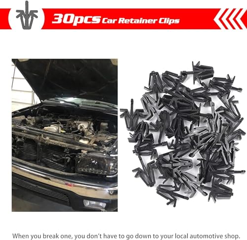 Image of OTUAYAUTO 30PCS Grille Clips Retainer - Length 19mm Interior Trim Panel Grille Fastener Replacement for Toyota Tacoma 1995-2004, 4Runner 1989-2002, Pickup 89-95, RAV4 01-05 Replace OEM 90467-12040
