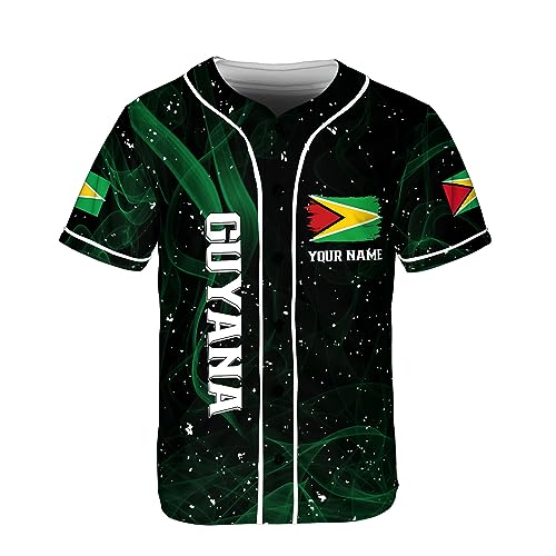 Leeprints Personalized Guyana Baseball Jersey Shirt, GuyaneseFlag Jersey, Guyana Guyanese Pride Jersey para Hombre y Mujer miniatura 2