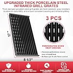 17 inch Infrared Grill Grates for CharBroil G460-0500-W1 Performance Tru Infrared 3 Burner Grill Replacement Parts, Char-broil 463371116 463370919 463344116 463370015 463335115 463335014 Parts, 3 PCS