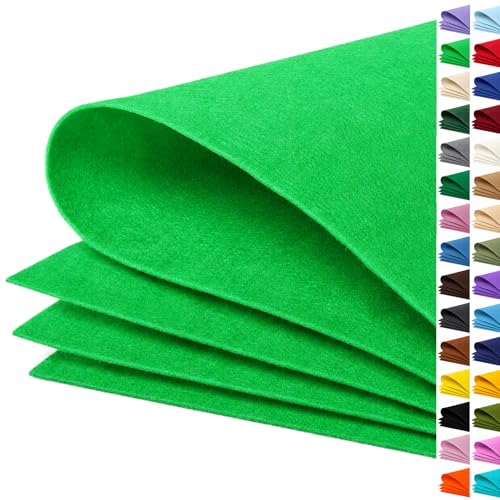 Image of Kelly Green Large Felt Fabric 36 inch x 36 inch (1 Square Yard), 1mm Stiff Felt Sheet, Nonwoven Fabric for Crafts, DIY Projects, Art, Sewing, Lining & Decorations