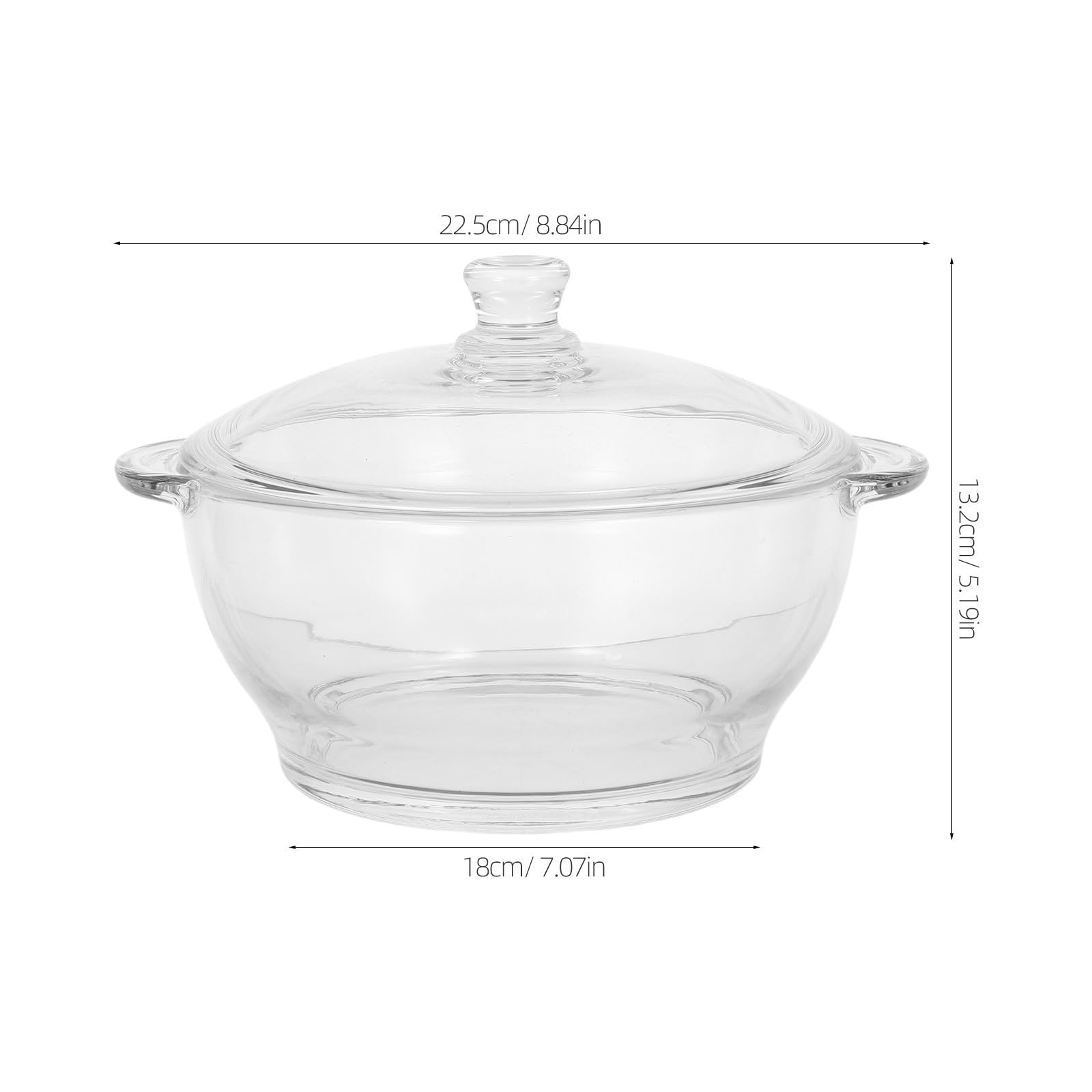 ABOOFAN Hitzebeständiger Kochtopf aus Glas 1,5l mit Deckel und Doppelgriff Ergonomisches Design Multifunktionaler Schmortopf für Hausherd und Babyernährung