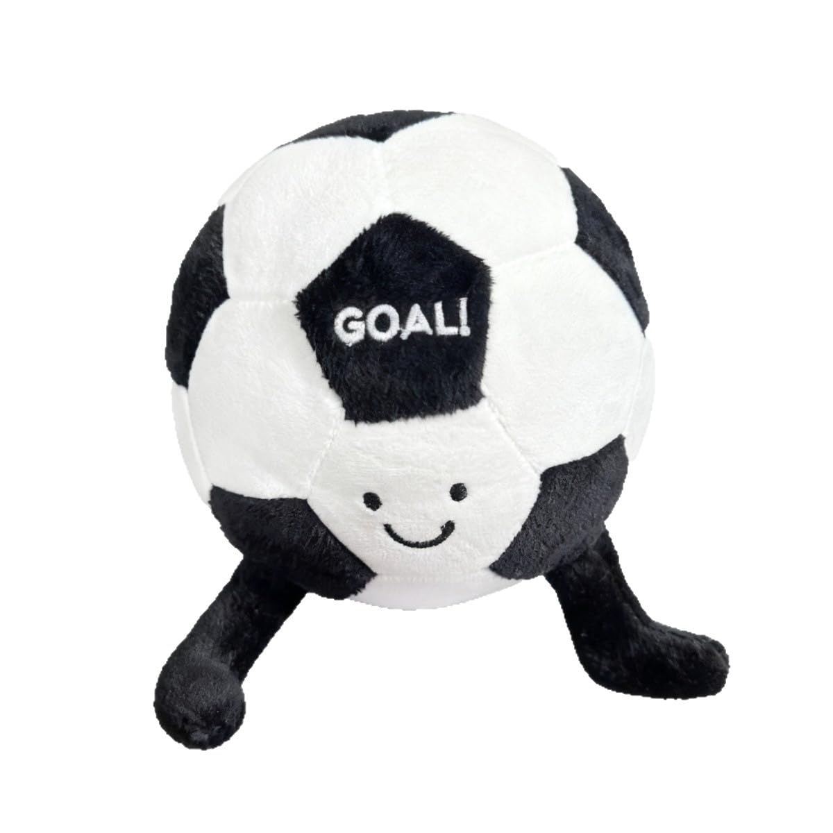 KEDAOLA Plush Squeaky Soccer Dog Toy, Cute Smiley Face Stuffed Football Chew Ball, Interactive Teeth Cleaning Puppy Play Toy for Indoor Outdoor Boredom Relief