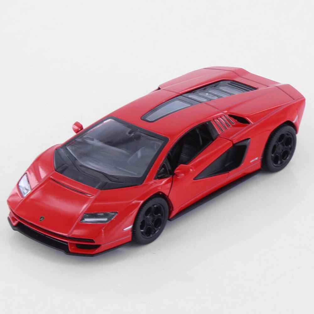 Easy Toys model car compatible with Lamborghini Countach LPI 800. Scale toy car with opening doors. Car modeling. (Red)