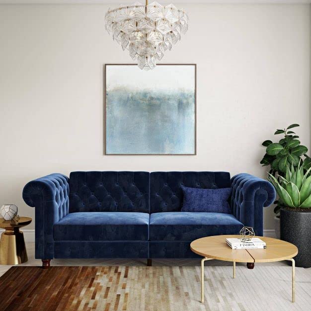 MODERN WAVE Ember Velvet 4 Seater Tufted Chesterfield Sofa, Loveseat, Sofa Set, Sectional Sofa