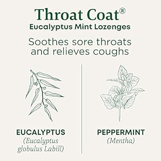 Traditional Medicinals Organic, Throat Coat Lozenges, Eucalyptus Mint with Menthol - Herbal Cough Drops, Helps Soothe Sore Throat & Relieve Cough - Non-GMO, Stimulant-Free - 16 Count
